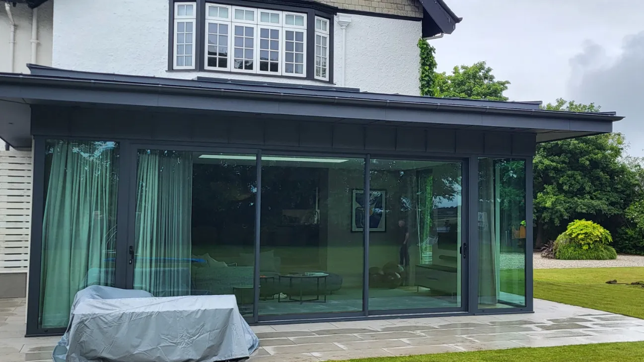 Aluminium Sliding Doors in in modern property extension