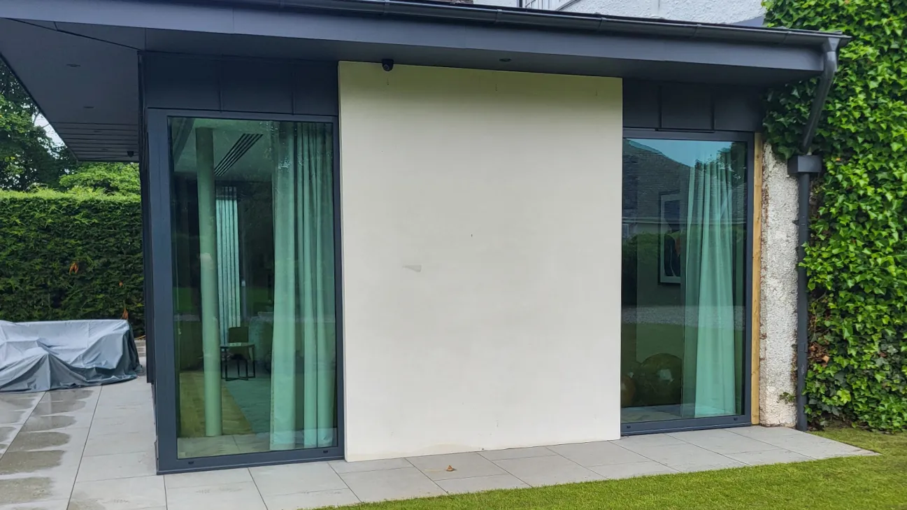 Aluminium floor to ceiling windows in modern property extension